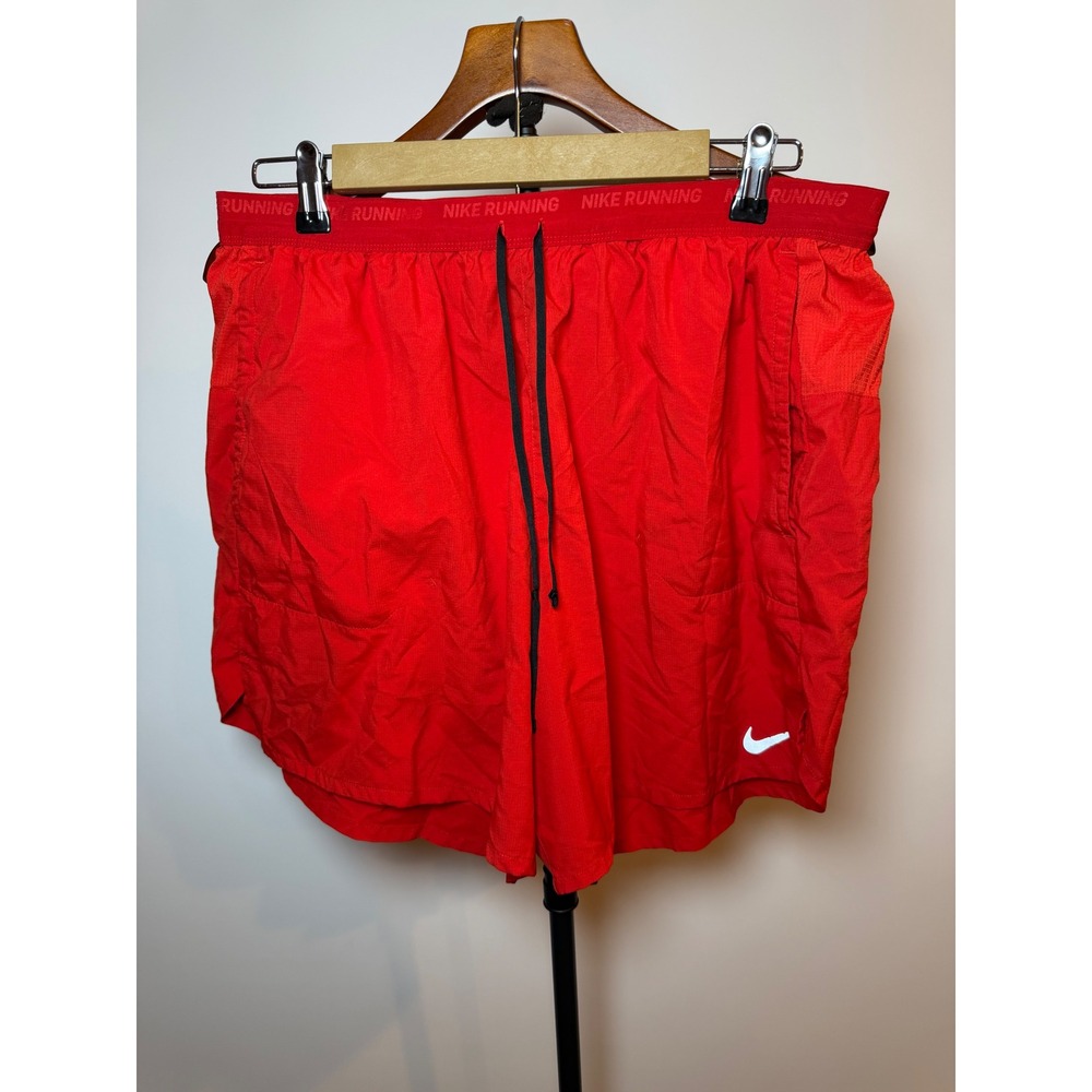 Nike Running Dri-FIT Shorts Mens 2XL Red Zipper Pocket Athletic DM4759-657